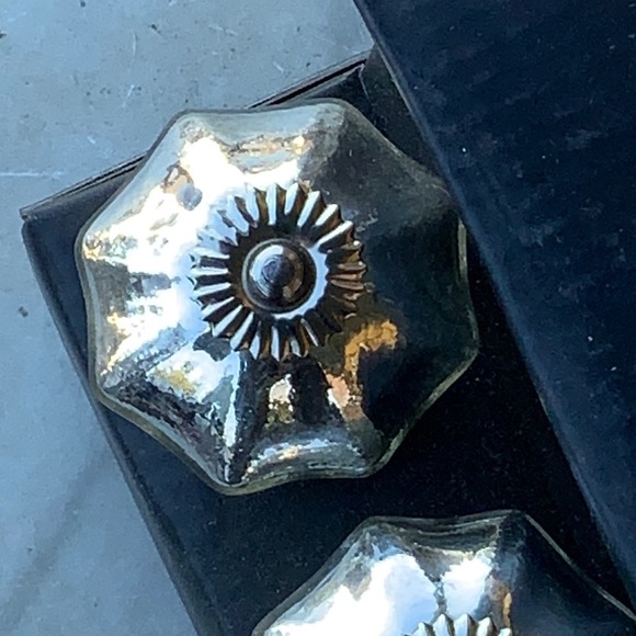 INSTANT FURNITURE UPDATE KNOBS PULLS MERCURY GLASS SILVER SET OF 4 - Picture 6 of 7